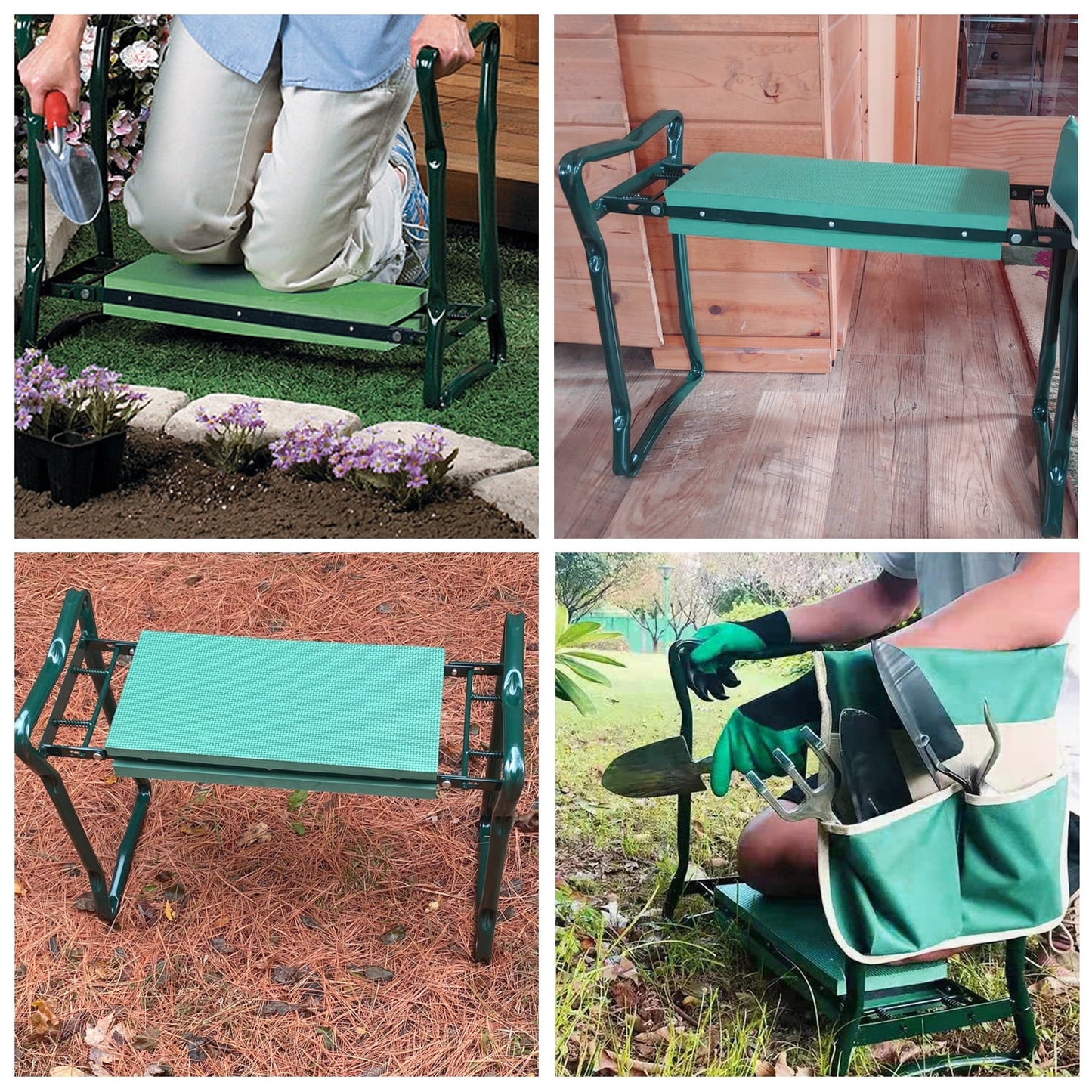 Garden Kneeler and Seat, Soft EVA Kneeling Pad Stool with Tool Pouch,