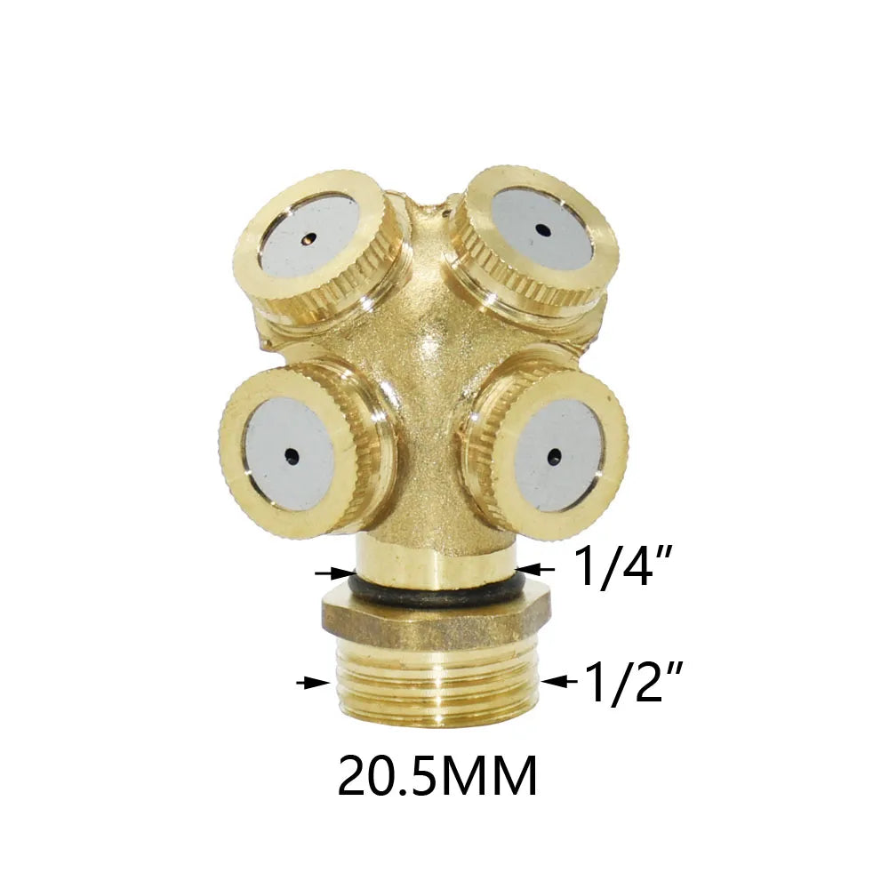 Copper Atomizing Sprayer Nozzle Single/Double/Three/Four Nozzle Head Garden Lawn Irrigation Sprinkler