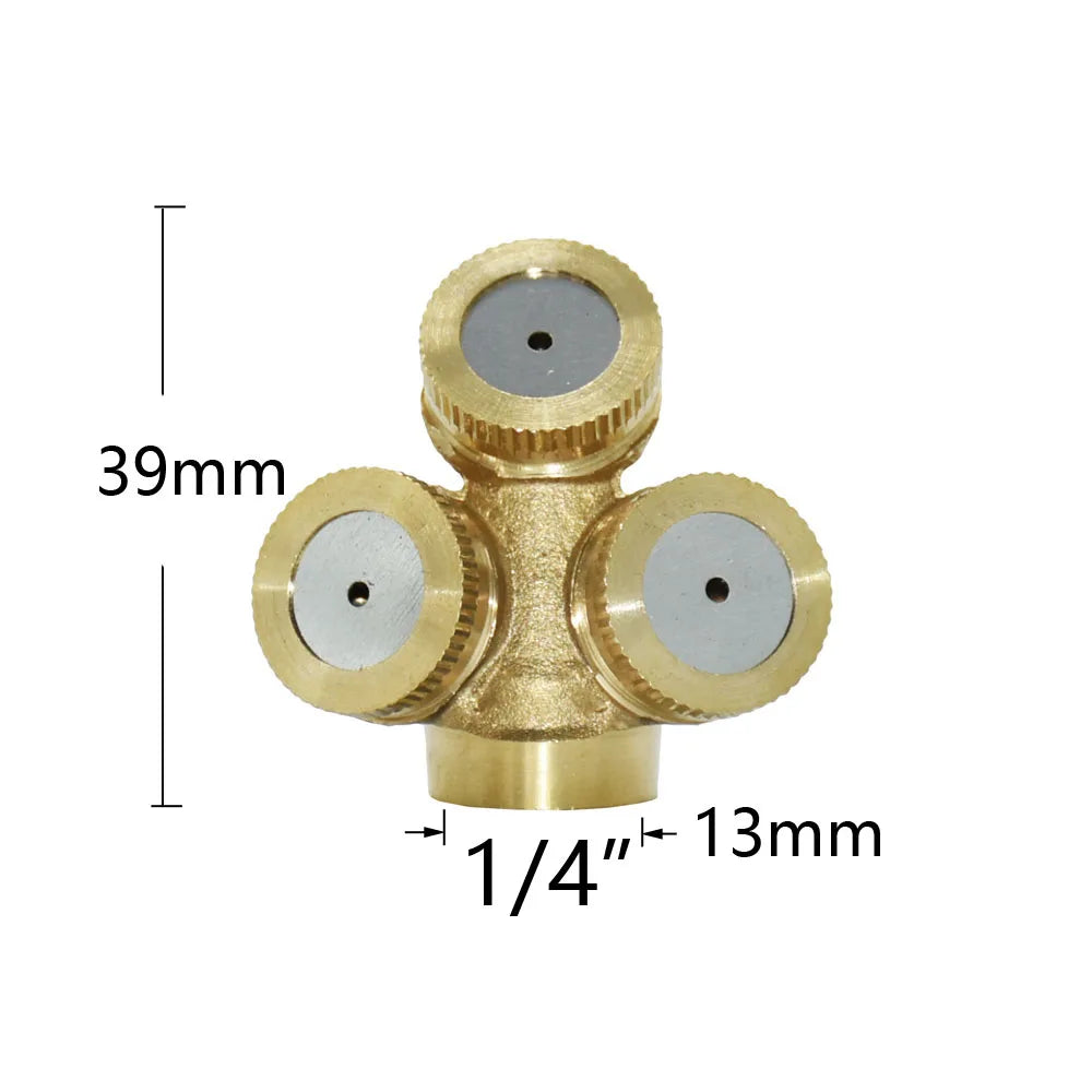 Copper Atomizing Sprayer Nozzle Single/Double/Three/Four Nozzle Head Garden Lawn Irrigation Sprinkler