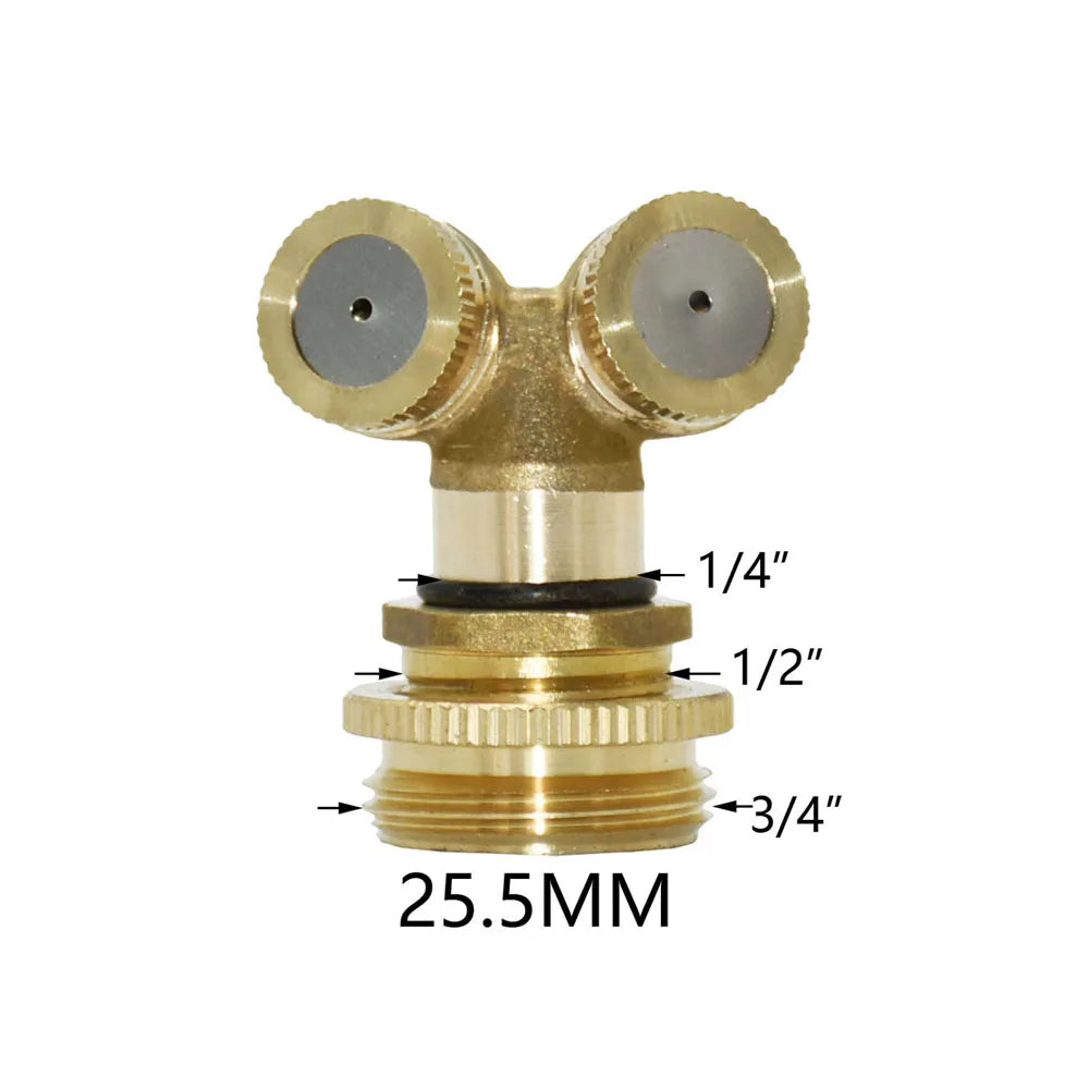 Copper Atomizing Sprayer Nozzle Single/Double/Three/Four Nozzle Head Garden Lawn Irrigation Sprinkler