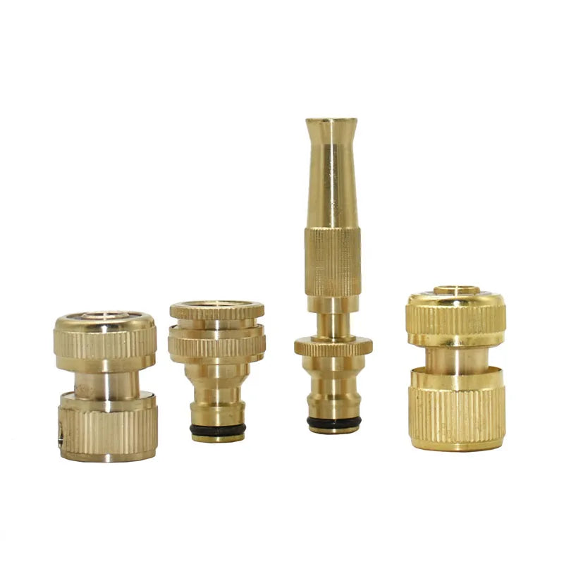 Metal Hose Nozzle High Pressure Garden Auto Car Washing Water Gun Sprayer Irrigation Sprinkler Adjustable Copper Nozzle 1Set