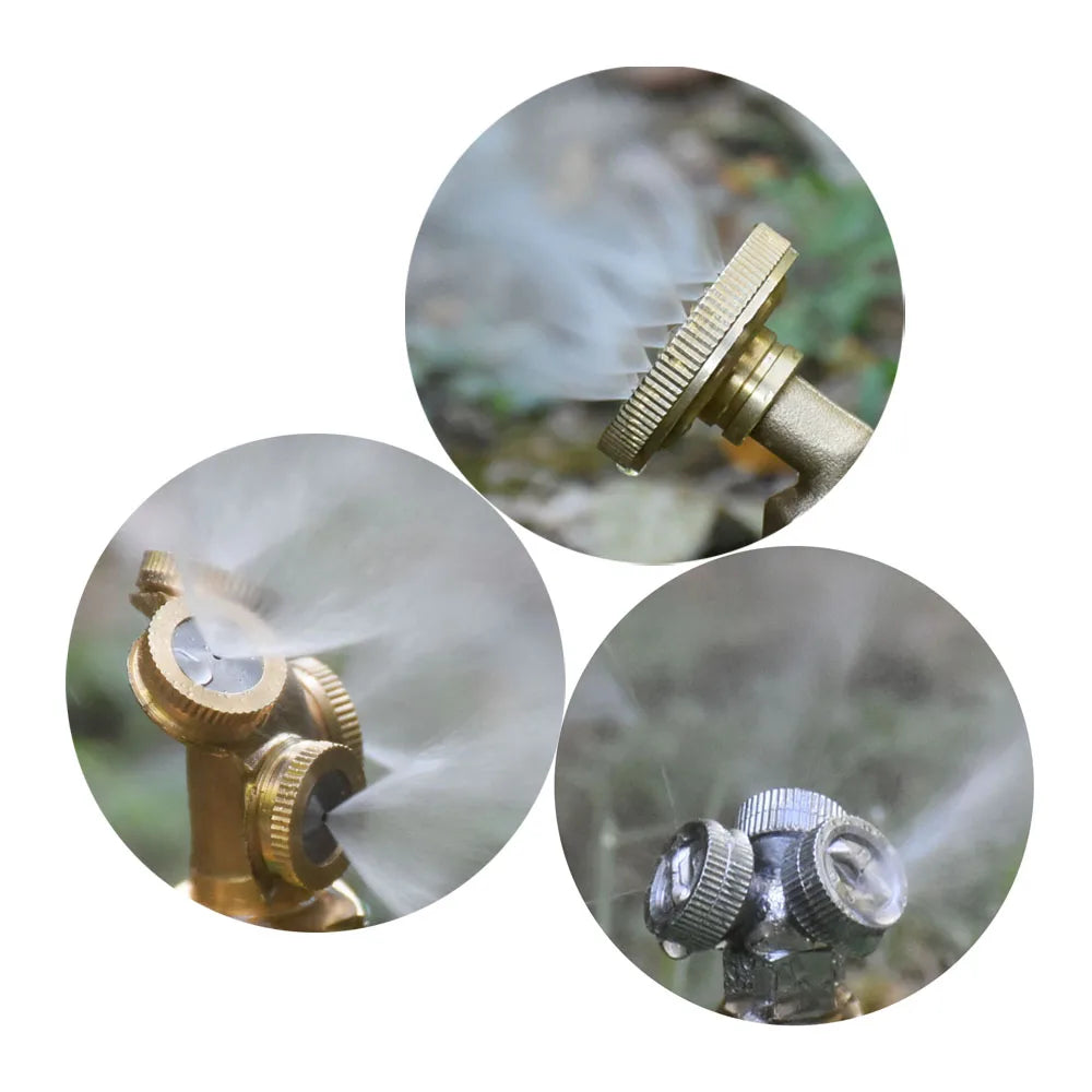 Copper Atomizing Sprayer Nozzle Single/Double/Three/Four Nozzle Head Garden Lawn Irrigation Sprinkler