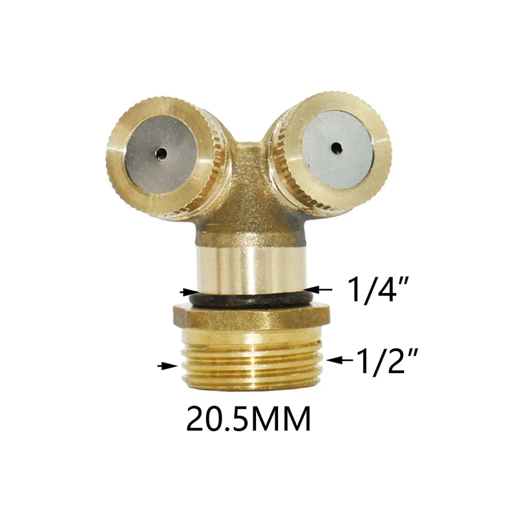 Copper Atomizing Sprayer Nozzle Single/Double/Three/Four Nozzle Head Garden Lawn Irrigation Sprinkler