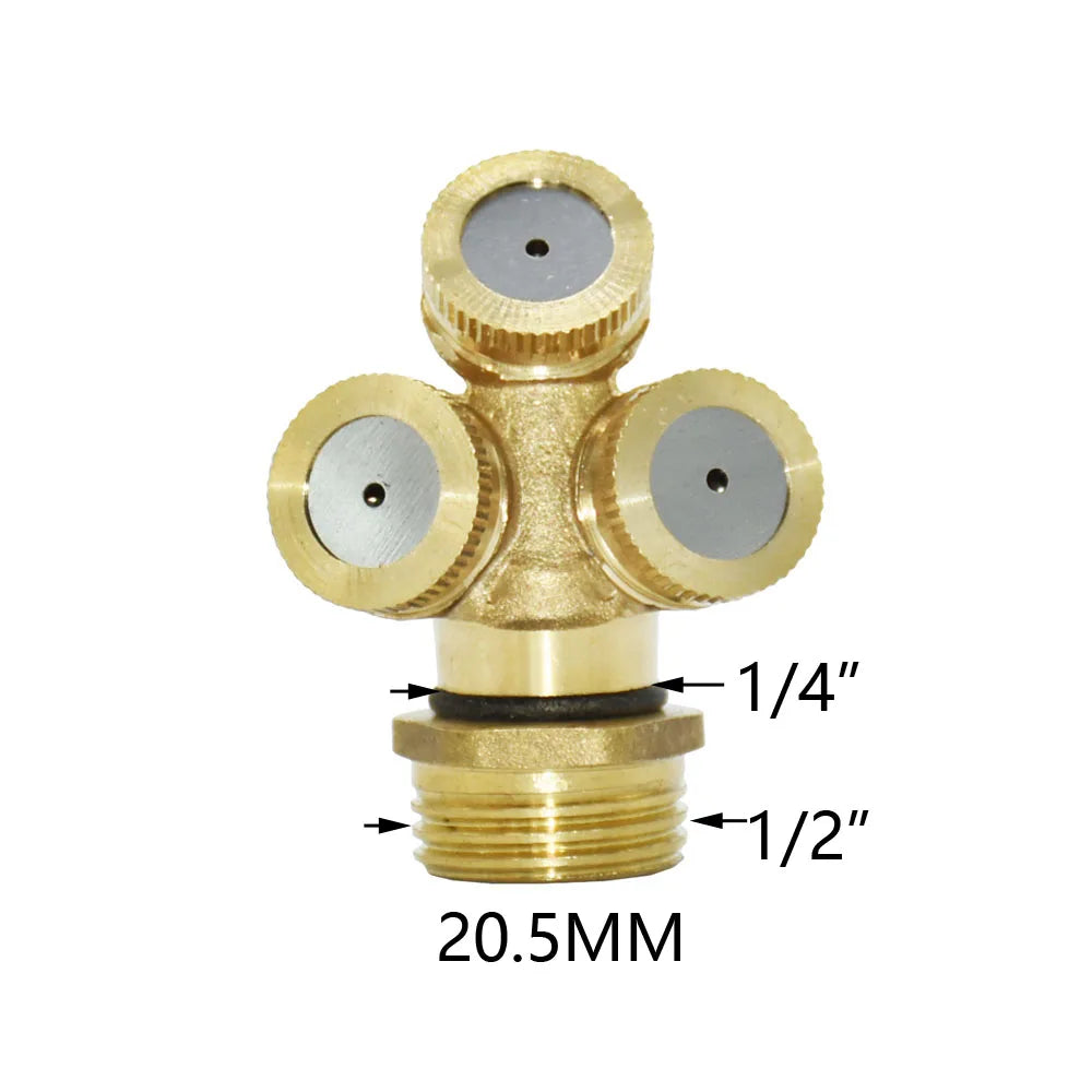 Copper Atomizing Sprayer Nozzle Single/Double/Three/Four Nozzle Head Garden Lawn Irrigation Sprinkler