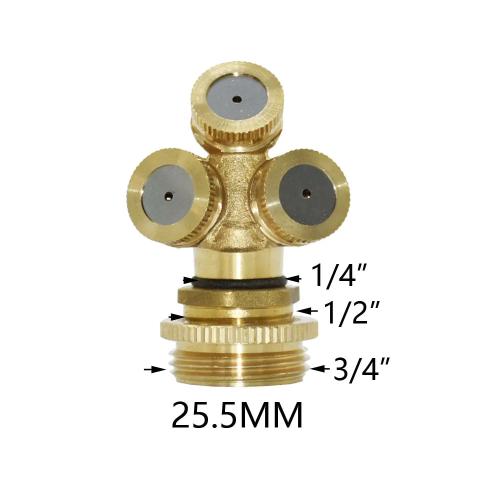 Copper Atomizing Sprayer Nozzle Single/Double/Three/Four Nozzle Head Garden Lawn Irrigation Sprinkler