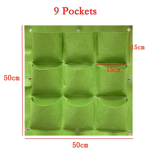 24 Size Pockets Green Plant Growing Bag Planter Vertical Garden Vegetable Living Garden Bag Planter Growing Bags Flowers Supply