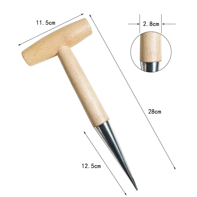 Home Gardening Wooden Planting Seeds And Bulbs Tools Hand Digger Seedling Remover Seed Planter Tool