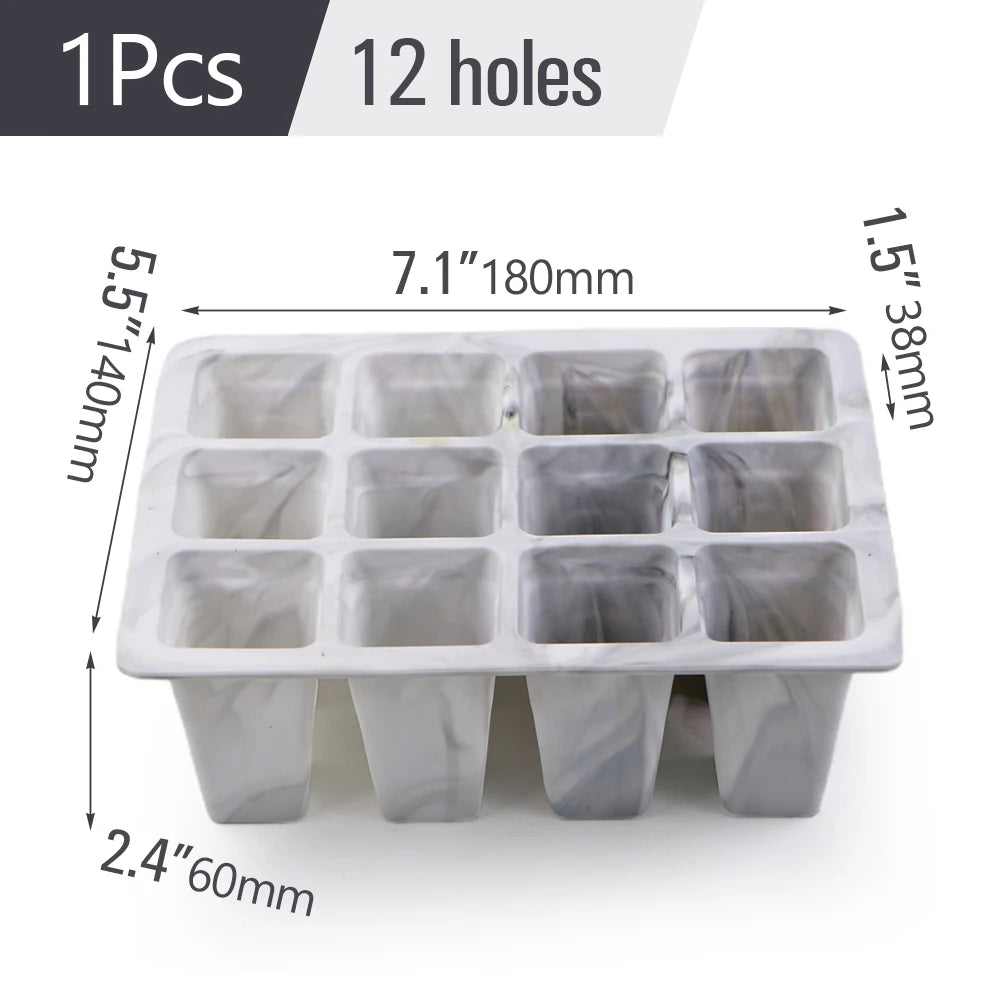 Silicone 4/6/12 Cell Seed Starting Tray Indoor Garden Nursery Pots Seedling Germination Container Propagation Grow Box Reusable