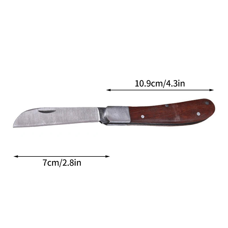 Garden Folding Grafting Knife Bonsai Cutting Pruning Tools For Fruit Tree Professional Cutter Wooden Handle Stainless Steel