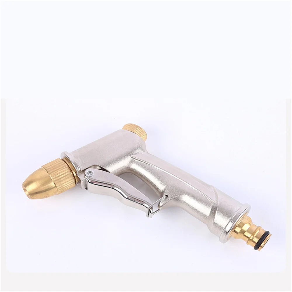 High Pressure Garden Water Gun Hose Nozzle Sprayer Metal Water Gun For Car Washing Plants Watering Pets Shower Floor Cleaning