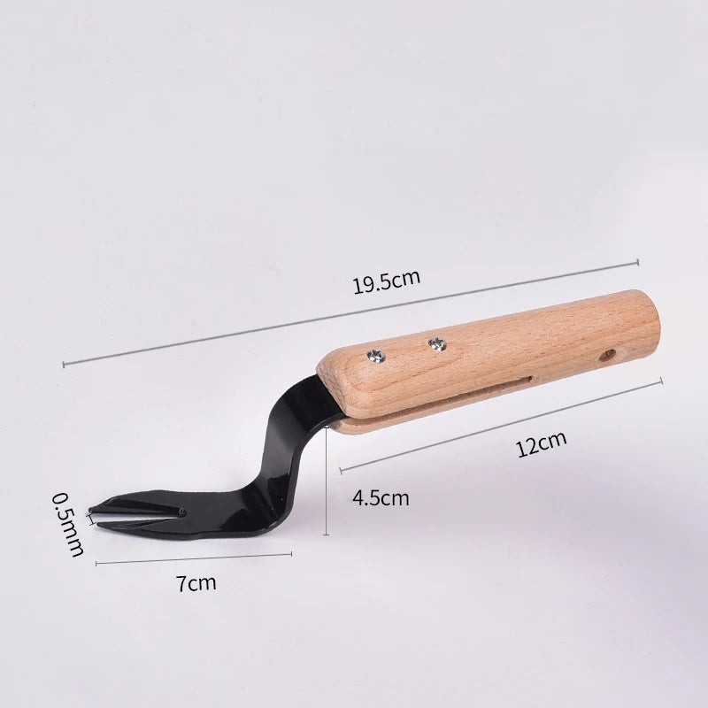 1PC Long Wood Handle Stainless Steel Garden Weeder Hand Weeding Removal Cutter Puller Tools Multifunction Weeder Transplant