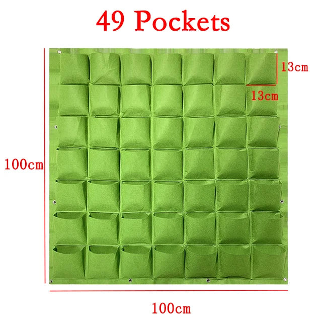 24 Size Pockets Green Plant Growing Bag Planter Vertical Garden Vegetable Living Garden Bag Planter Growing Bags Flowers Supply