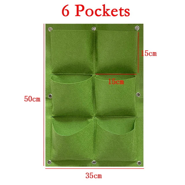 24 Size Pockets Green Plant Growing Bag Planter Vertical Garden Vegetable Living Garden Bag Planter Growing Bags Flowers Supply