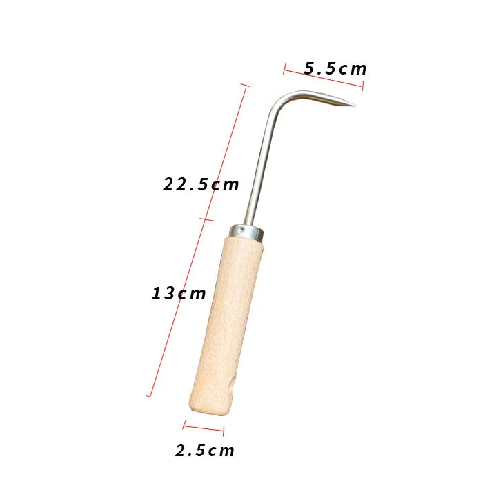 1PC Long Wood Handle Stainless Steel Garden Weeder Hand Weeding Removal Cutter Puller Tools Multifunction Weeder Transplant