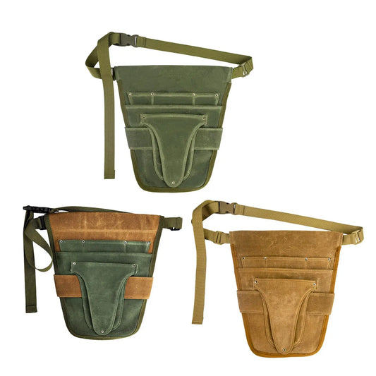 Garden Canvas Tool Belt Bag with Multiple Pockets, Waterproof & Durable