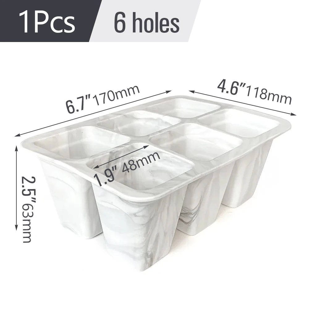 Silicone 4/6/12 Cell Seed Starting Tray Indoor Garden Nursery Pots Seedling Germination Container Propagation Grow Box Reusable