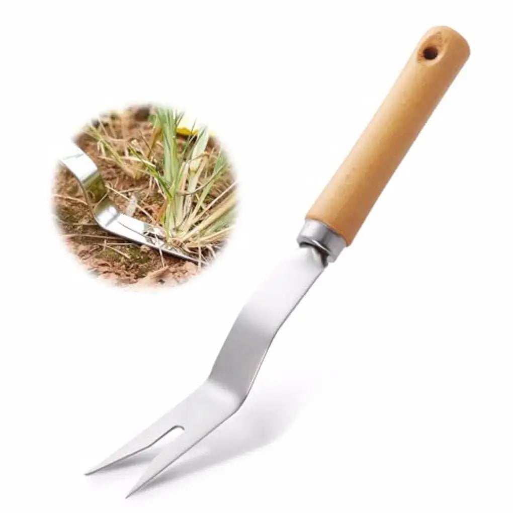 Wood Handle Stainless Steel Manual Weeder Garden Outdoor Hand Weeding Tool Removal Farmland Puller Dandelion Weeder Transplant