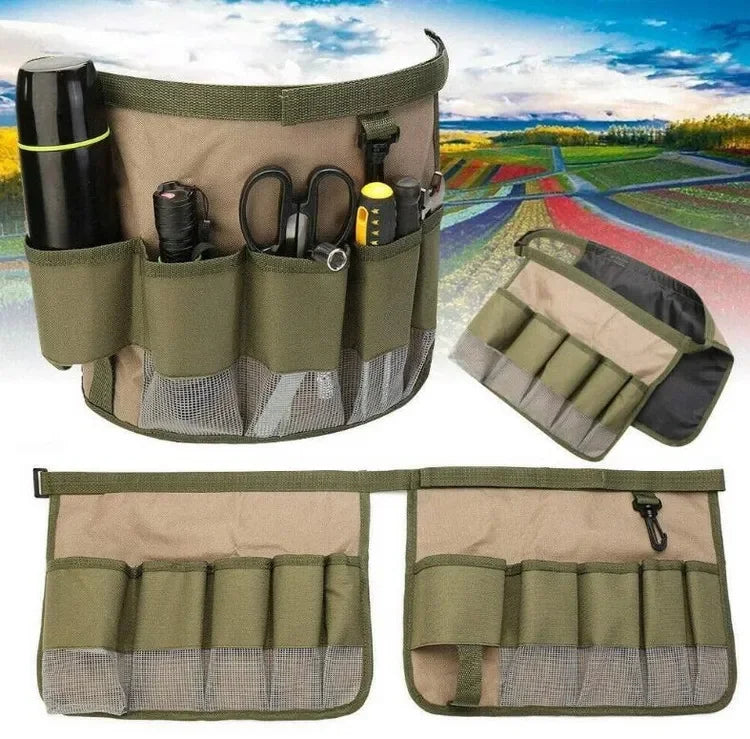 Multi-function Waist Pack 600D Oxford Cloth Waist Pouch Belt Organizer Foldable Pocket Wrench Pliers Storage Bag Garden Tool Bag