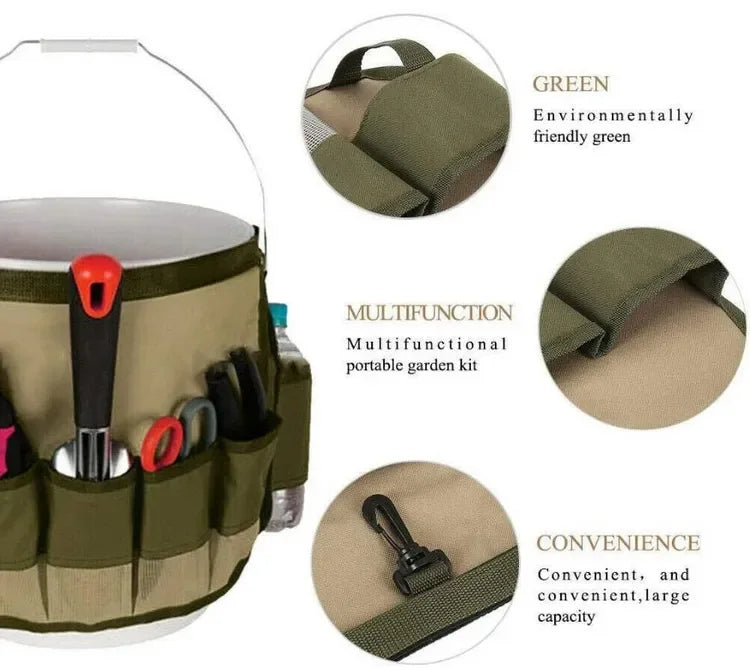 Multi-function Waist Pack 600D Oxford Cloth Waist Pouch Belt Organizer Foldable Pocket Wrench Pliers Storage Bag Garden Tool Bag