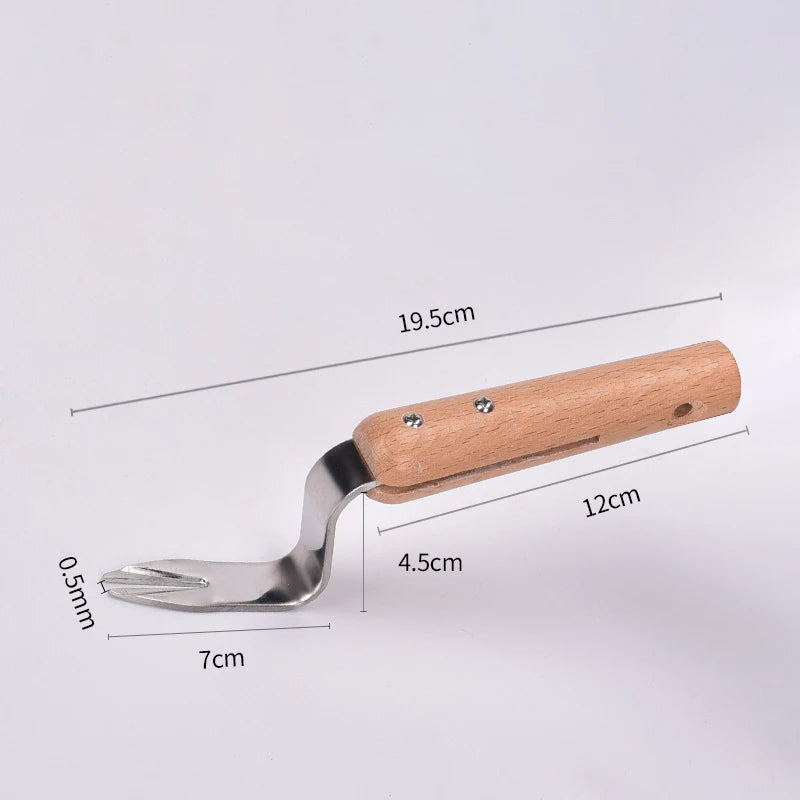 1PC Long Wood Handle Stainless Steel Garden Weeder Hand Weeding Removal Cutter Puller Tools Multifunction Weeder Transplant