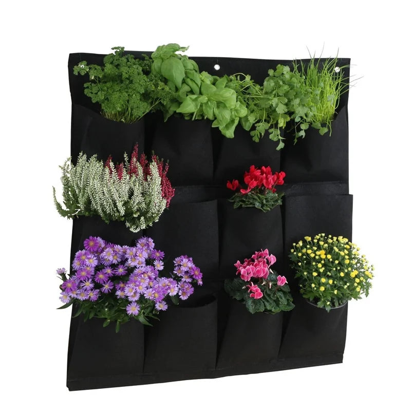 24 Size Pockets Green Plant Growing Bag Planter Vertical Garden Vegetable Living Garden Bag Planter Growing Bags Flowers Supply