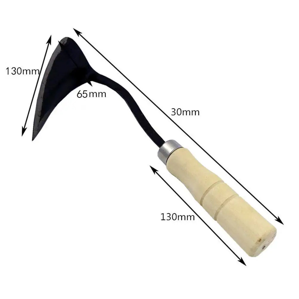 Hand Plow Wooden Short Handle Hoe Korean Style Traditional Garden Digger Tool for Better Home Garden Seedling Tools Digger Tool