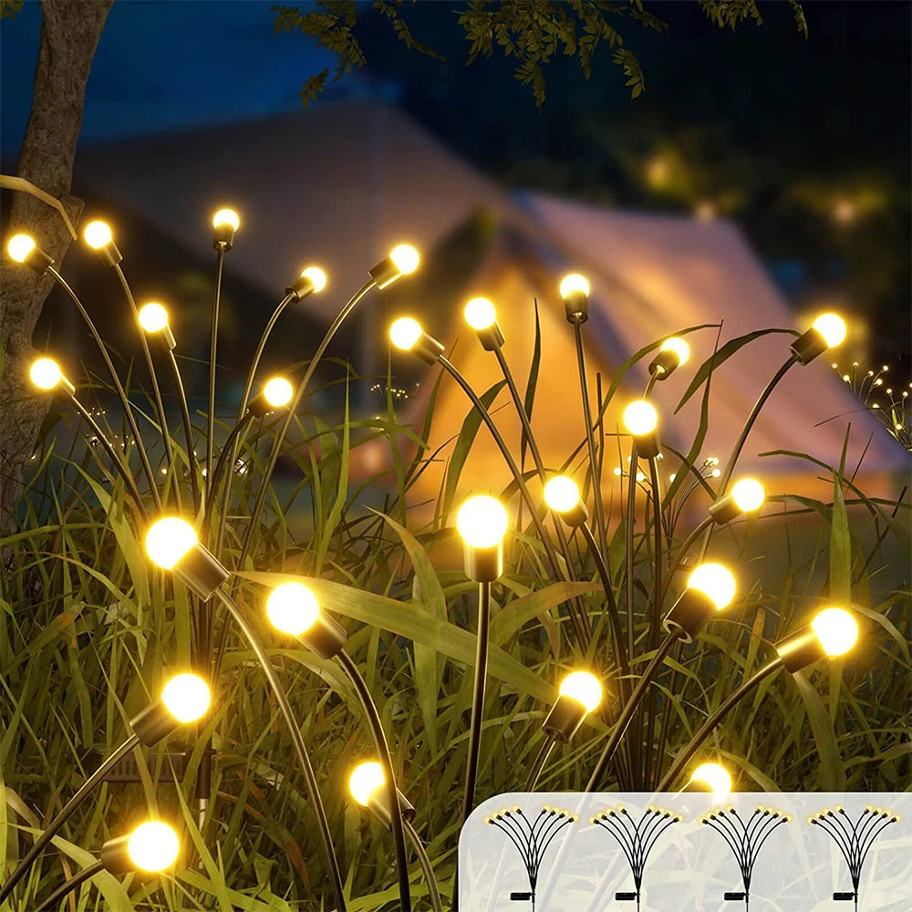 Solar Firefly Lights Lawn Lamps Outdoor Waterproof Landscape Lights Solar Atmosphere Lights Courtyard Garden Decoration Lights