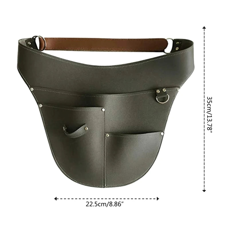 Mulitfunctional Imitation Leather Garden Tools Belt Holster Adjustable Waist Pouch Waterproof Gardening Work Apron Bag