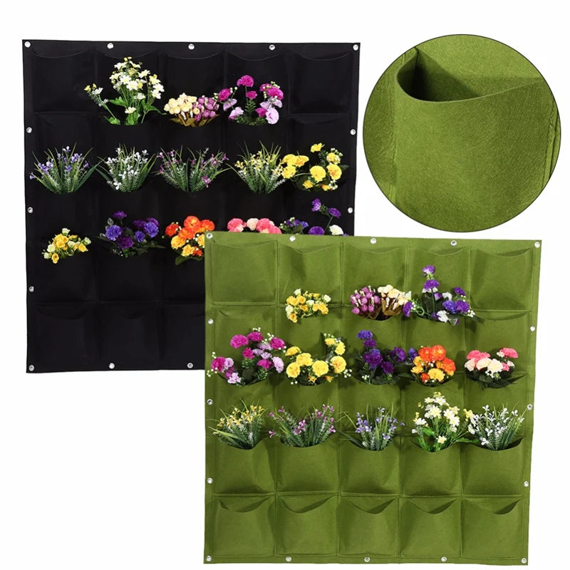 24 Size Pockets Green Plant Growing Bag Planter Vertical Garden Vegetable Living Garden Bag Planter Growing Bags Flowers Supply