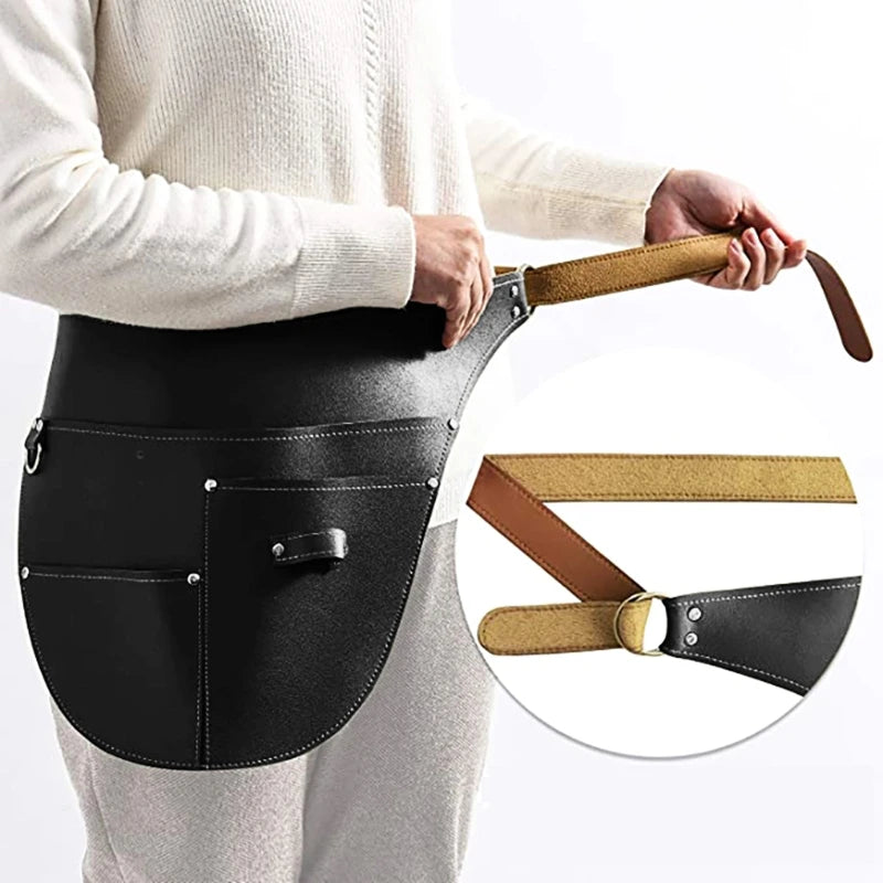 Mulitfunctional Imitation Leather Garden Tools Belt Holster Adjustable Waist Pouch Waterproof Gardening Work Apron Bag