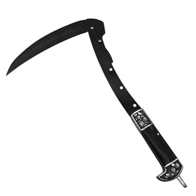 Black Sharp Folding Sickle Scythe Stainless Steel Blade with Sheath