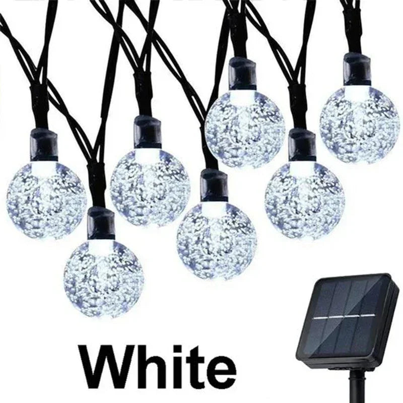 Solar String Lights Outdoor Crystal Fairy Light Chritmas Garland 8 Modes Waterproof Patio Light for Garden Party Decor