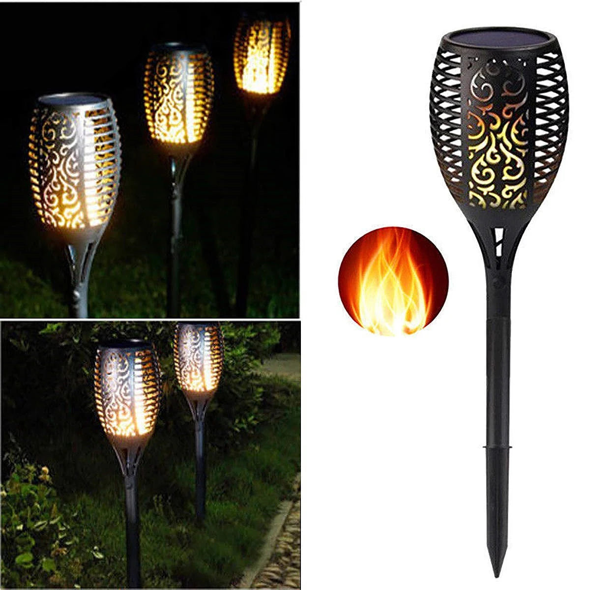 New Water Proof Solar Led Flame Lamp Torch Lamp Outdoor Decorative Landscape Lamp Courtyard Garden Decorative Landscape Lamp Hot