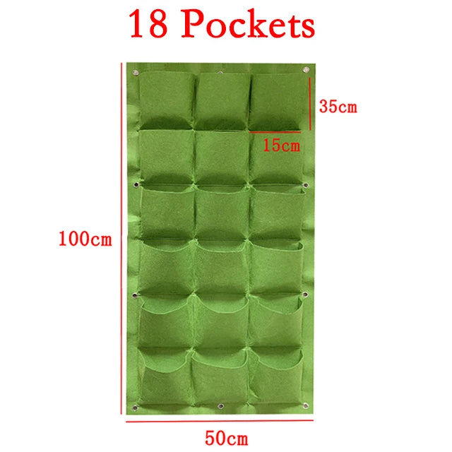 24 Size Pockets Green Plant Growing Bag Planter Vertical Garden Vegetable Living Garden Bag Planter Growing Bags Flowers Supply