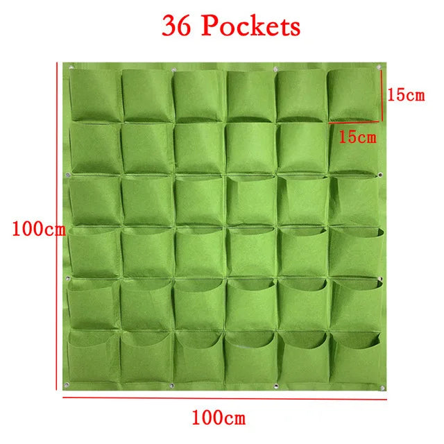 24 Size Pockets Green Plant Growing Bag Planter Vertical Garden Vegetable Living Garden Bag Planter Growing Bags Flowers Supply