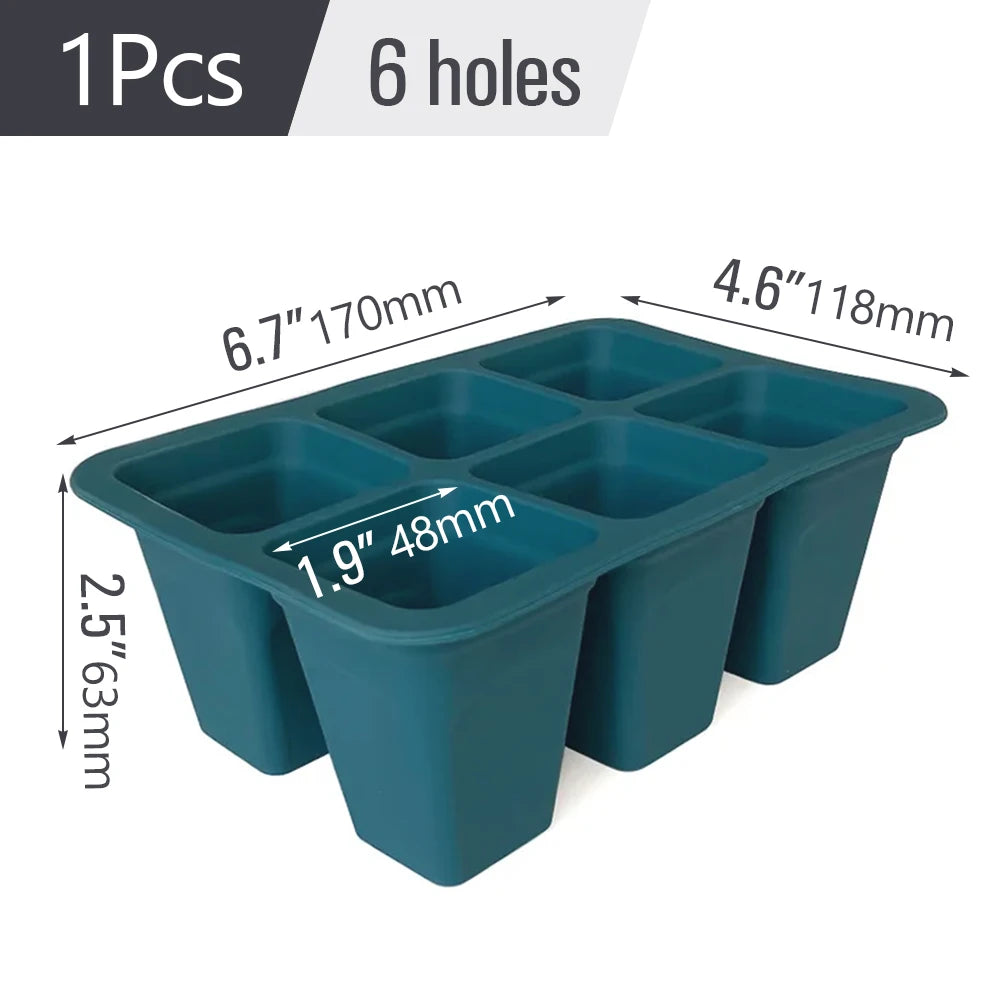 Silicone 4/6/12 Cell Seed Starting Tray Indoor Garden Nursery Pots Seedling Germination Container Propagation Grow Box Reusable