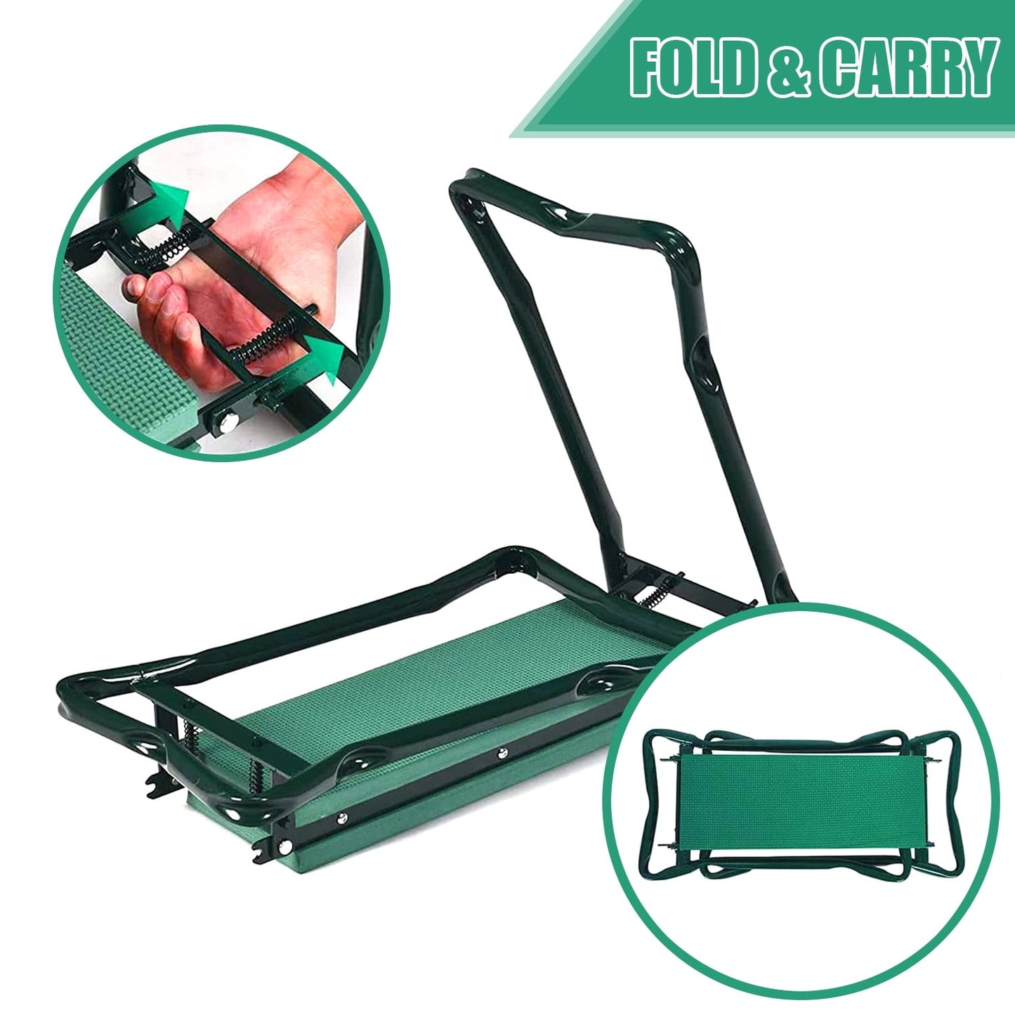 Garden Kneeler and Seat, Soft EVA Kneeling Pad Stool with Tool Pouch,